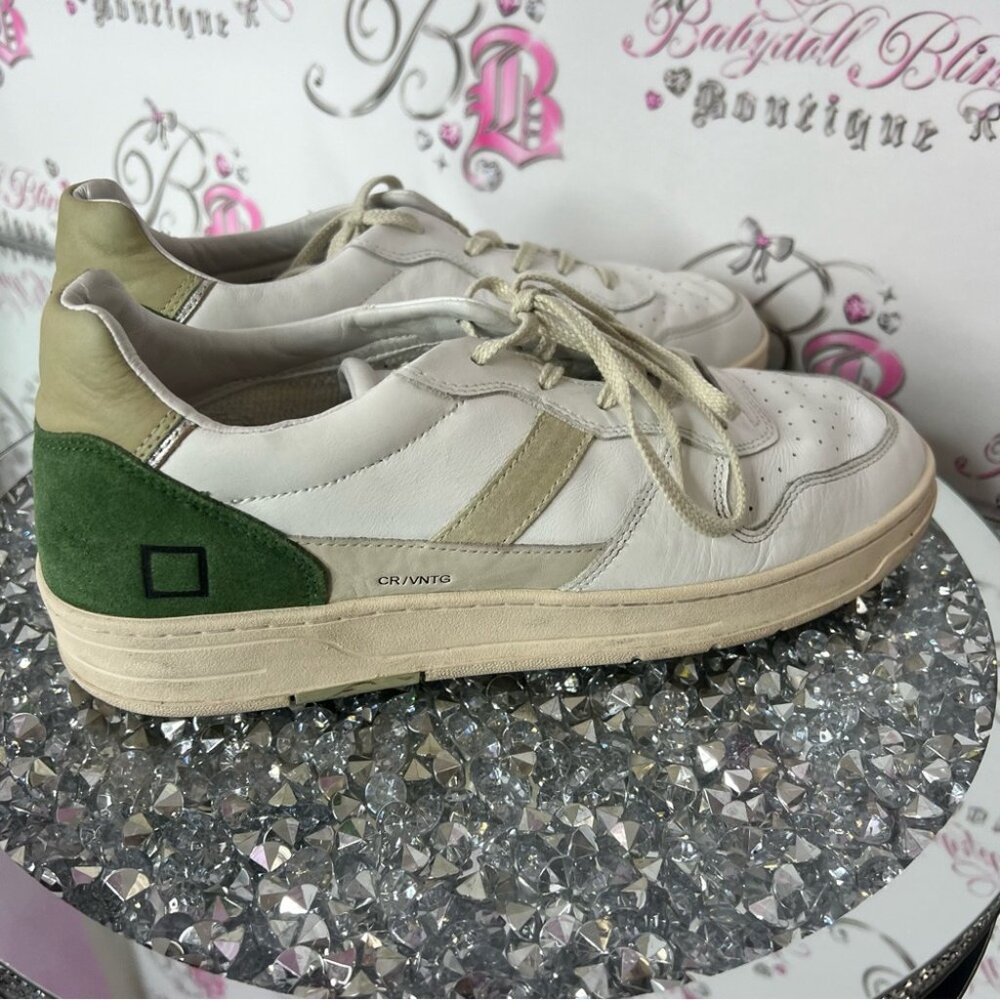 D.A.T.E sneakers White and Green shoes runners classic - Picture 6 of 8